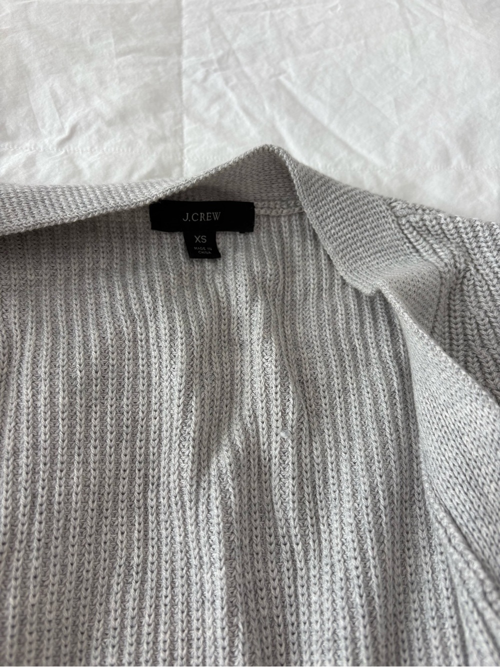 J.Crew light gray slouchy cotton cashmere blend cardigan sweater XS - Picture 8 of 11